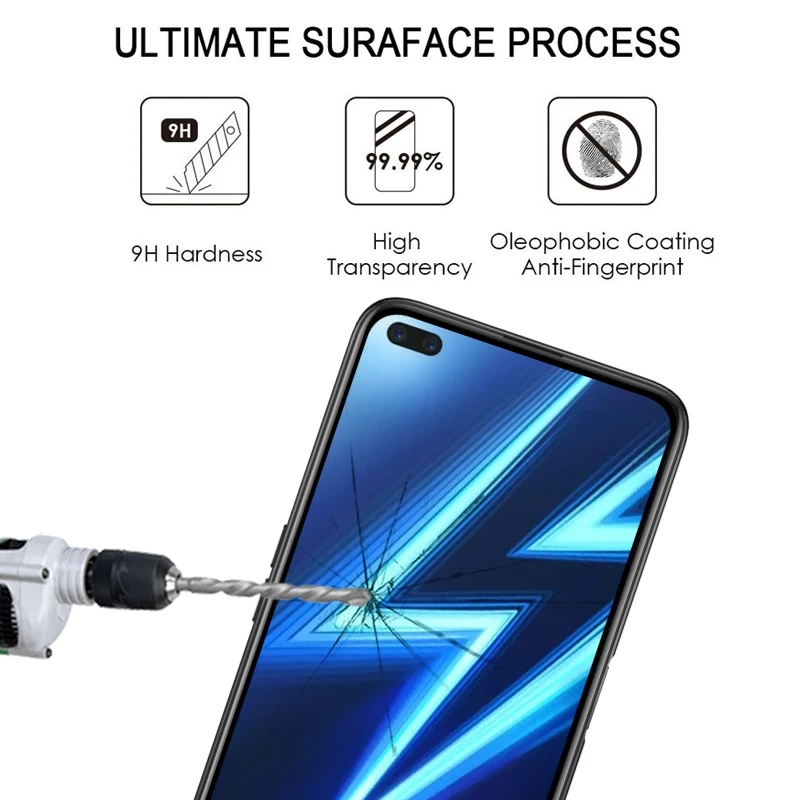 For OPPO Realme 6 Pro Full Glue Full Screen Tempered Glass Film