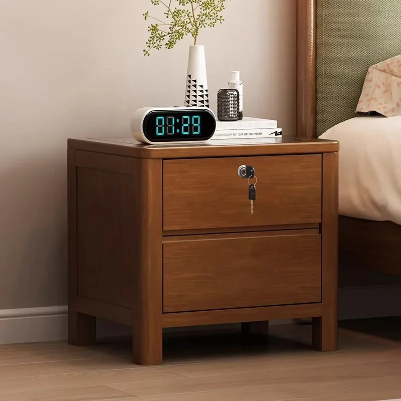 for Simple Oak Bedside Table All Solid Wood Storage Cabinet Nordic Style Mini Locker for Bedroom Furniture