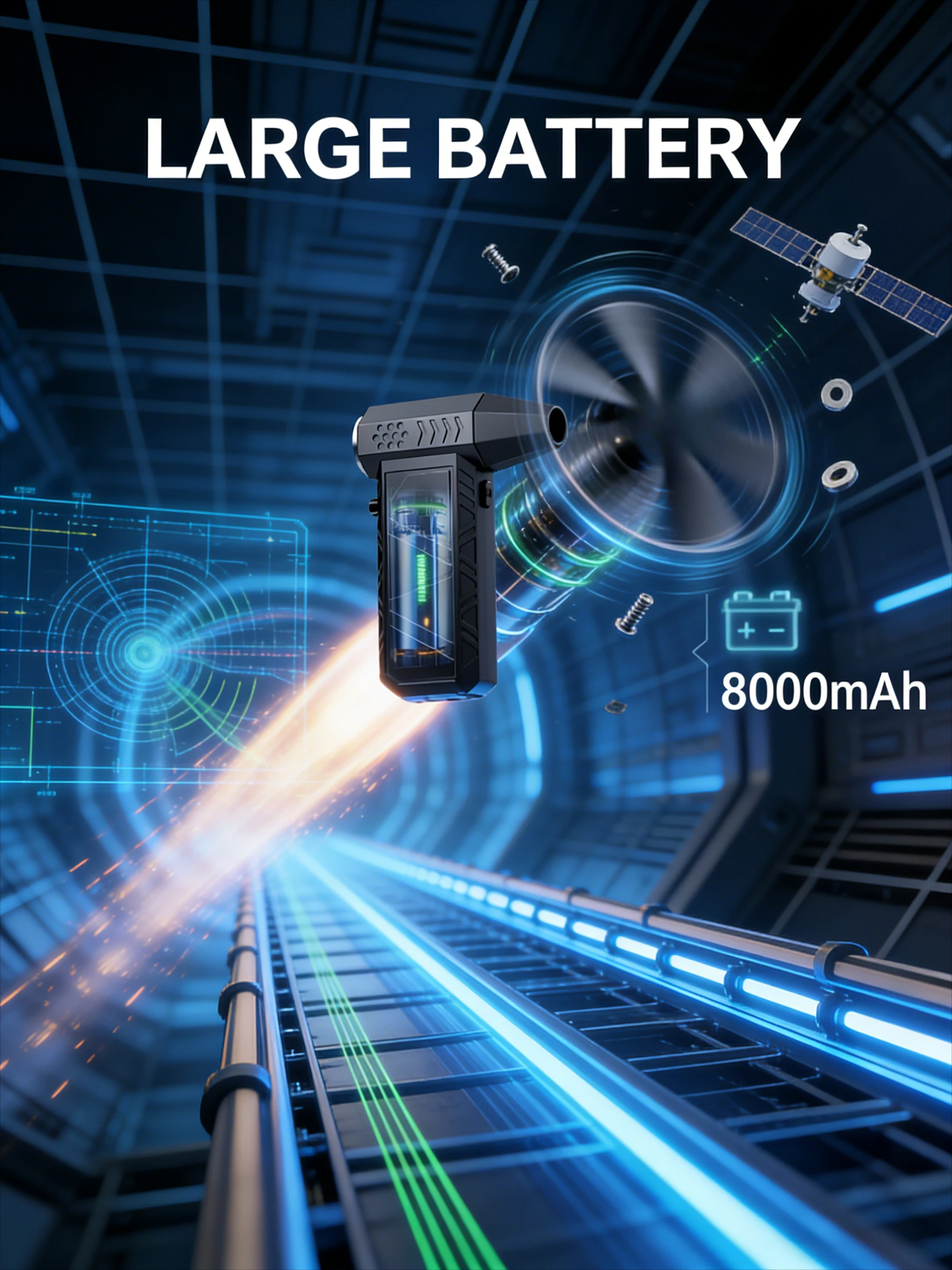 

Мощный электрический пылесос X9 — модернизированный турбинный вентилятор 300K RPM | Перезаряжаемый портативный дизайн