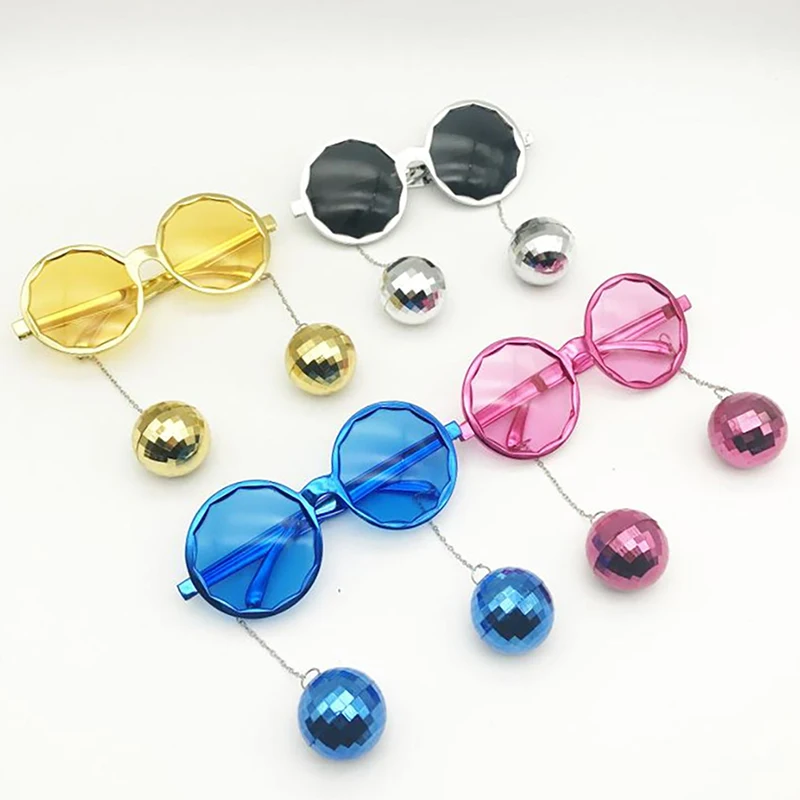 Disco Pendant Mirror Ball Glasses for 70s 80s Retro Theme Cowgirl Disco Party Decor Birthday Wedding Party Photography Props