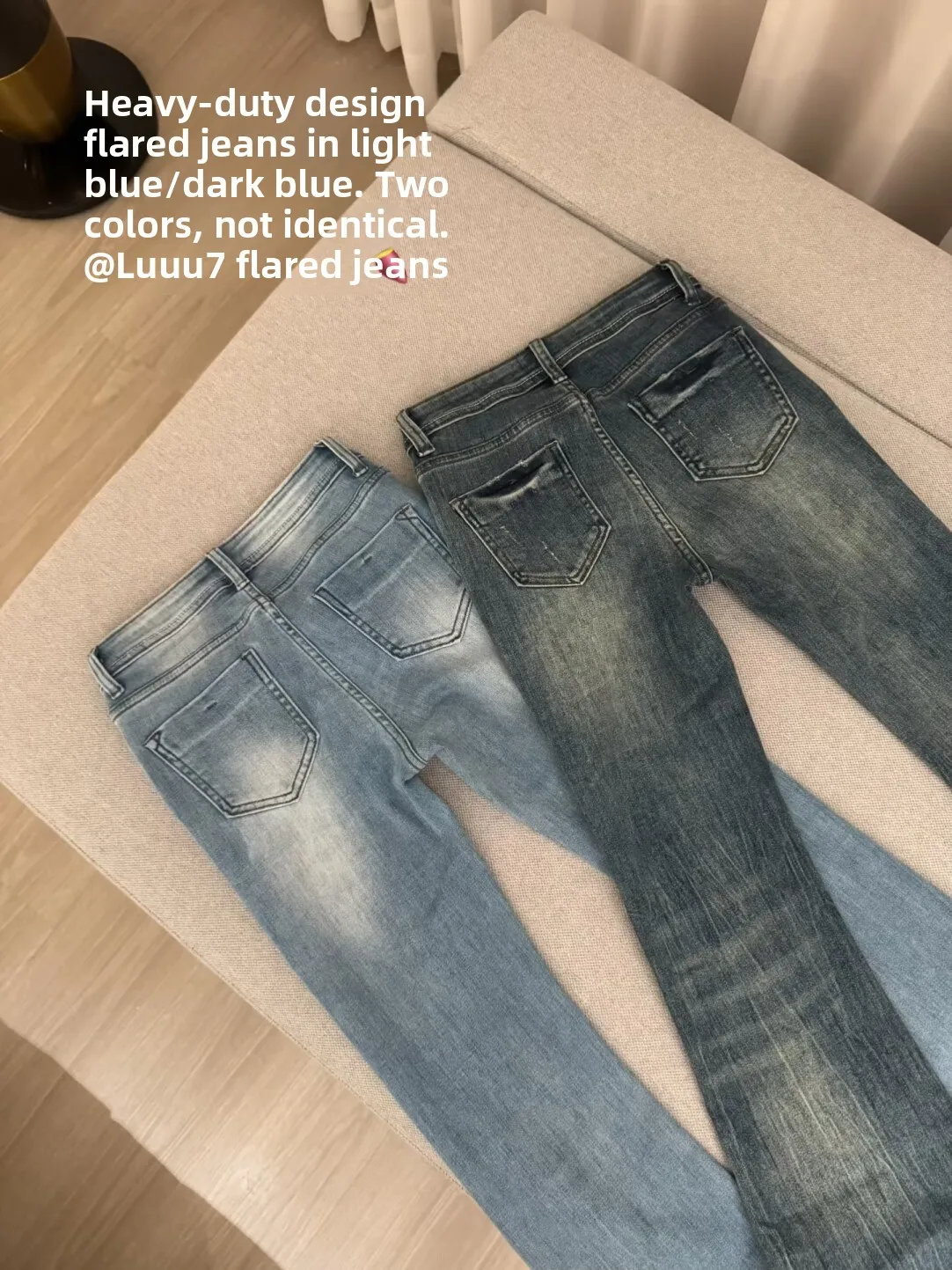 Low Waist Wide Leg Jeans Women's Premium Denim Butt Lifting Heavy Washed Self-Contained Hip Enhancing Pure Desire