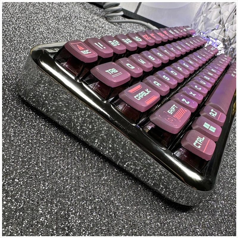 121 Keycaps PBT Dye-Sublimation ASA Profile For Gaming Writer Programmer Mechanical Keyboard Office School Mysterious Purple