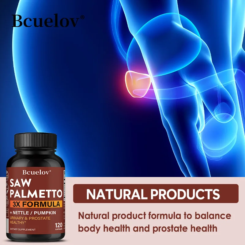 

Saw Palmetto Triple Formula Capsules, Balanced Urinary and Prostate Function Health, Urinary Tract Health