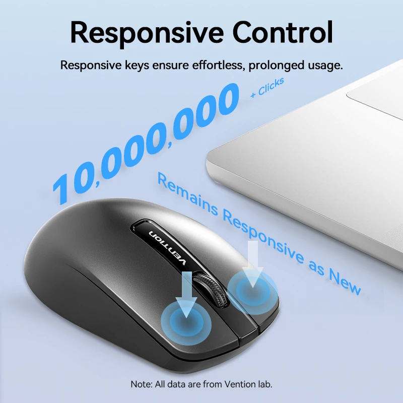Vention ماوس لاسلكي USB 2.4G مريح 1200 ديسيبل متوحد الخواص سلك 1.5 متر الفئران للكمبيوتر الشخصي ماك بوك لينوفو اللوحي ملحقات الكمبيوتر المحمول الماوس