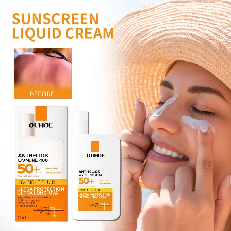 Liquid sunscreen SPF 50 summer outdoor moisturizing Sunblock repair  facial skin protection UV body Whiten isolation sun cream