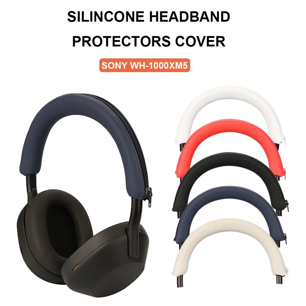 

Silicone Headband Protective Cover Case Replacement Headphone Headband Sleeve With Zipper For Sony WH-1000XM5 Headset Practical