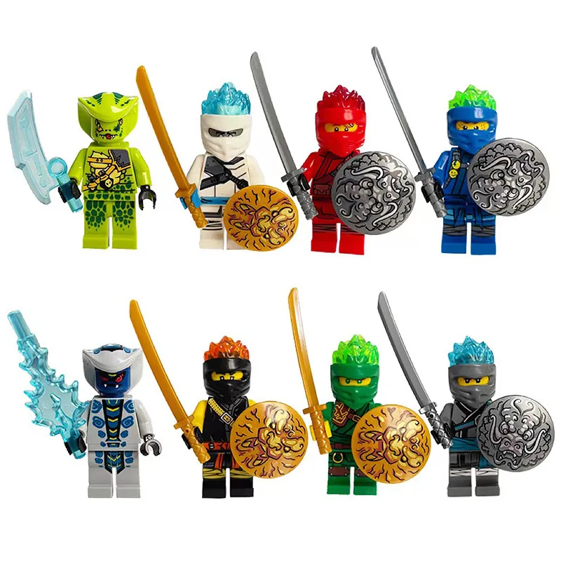 Ninja Anime Charaktere Mini-Figuren Bausteine Spielzeug Puppen Modellfiguren Kinder Jungen Geburtstagsgeschenke Schlangen-Monster Kampfmodell