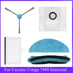 For Cecotec Conga 7490 Immortal / 8290 Immortal / Kabum Smart 900 Vacuum Cleaner Spare Parts Main Side Brush Filter Mop Dust Bag