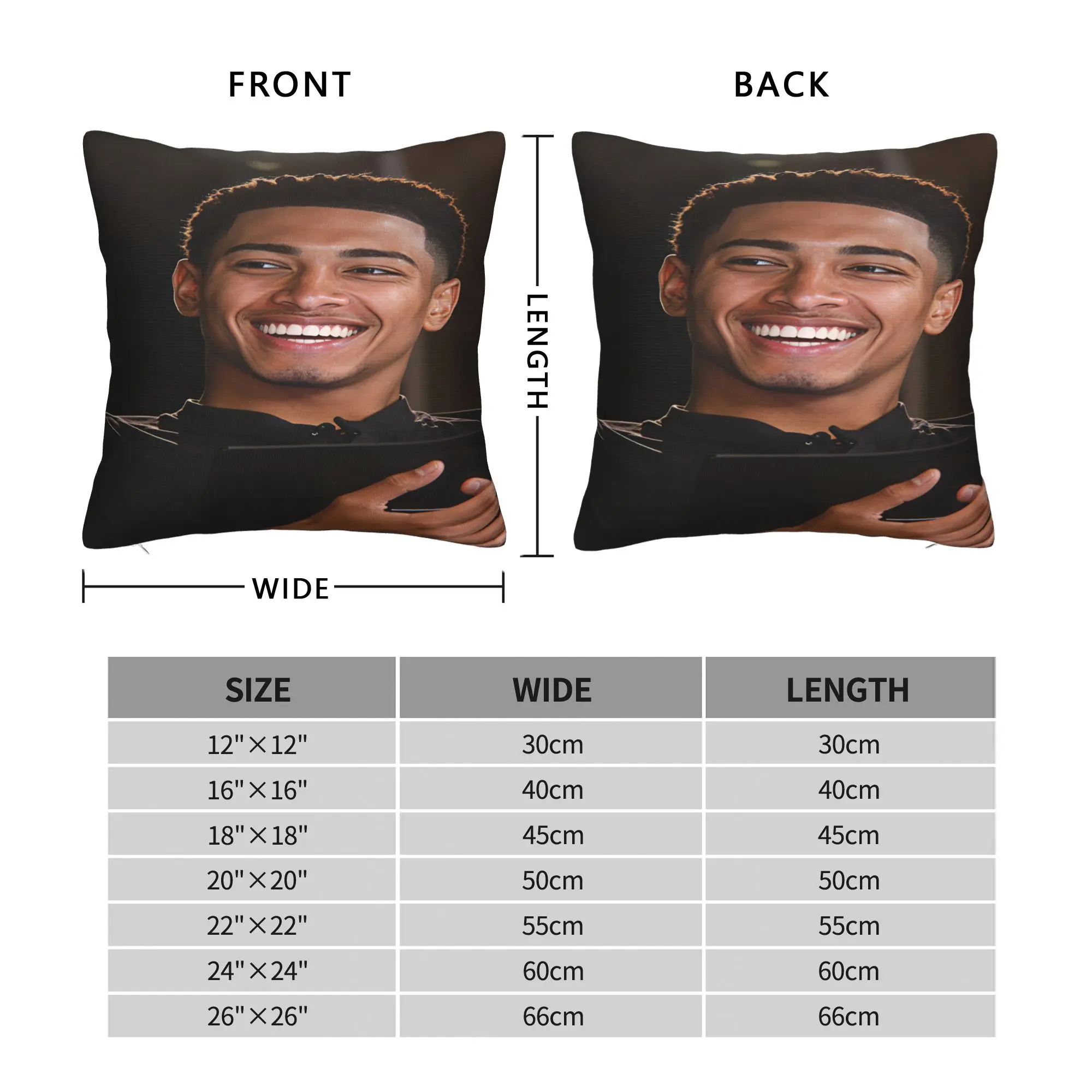 Jude Bellingham Big Smile Holding Tablet Pillowcases  Morden Pillow Case For Living Room Chair Custom Pillow Cover