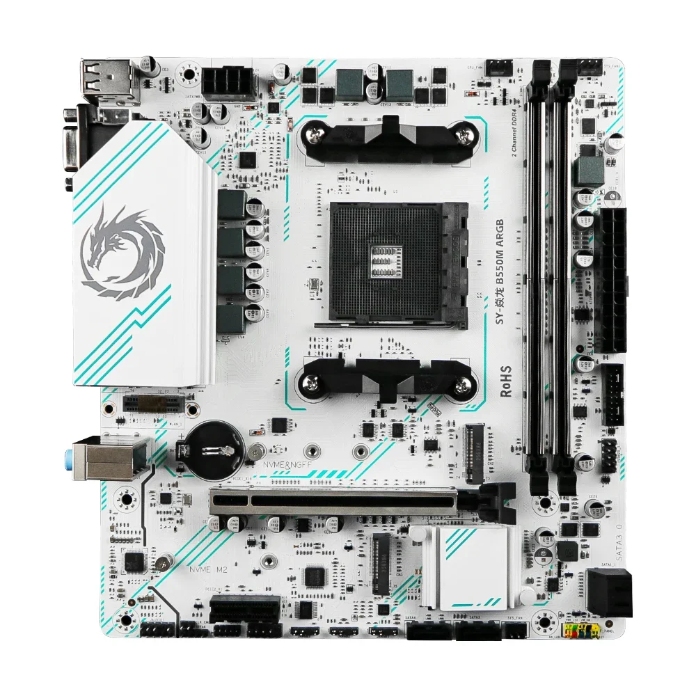 SOYO World Premiere AMD B550M Motherboard Gaming USB3.2 PCIE3.0 M.2 NVME Dual Channel DDR4 AM4 Soket Mendukung CPU Ryzen 5700X