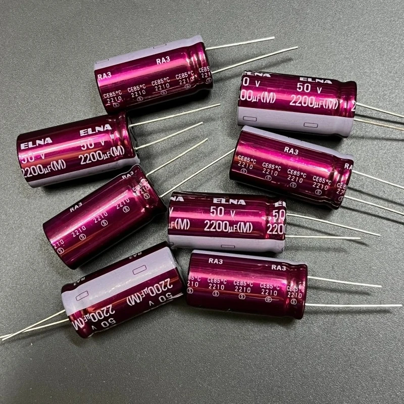 Genuine ELNA 50V2200uF RA3 Series 16x31.5mm Audio Capacitor 50V222MJ7 Purple Robe High-quality Audio Electrolytic Capacitors