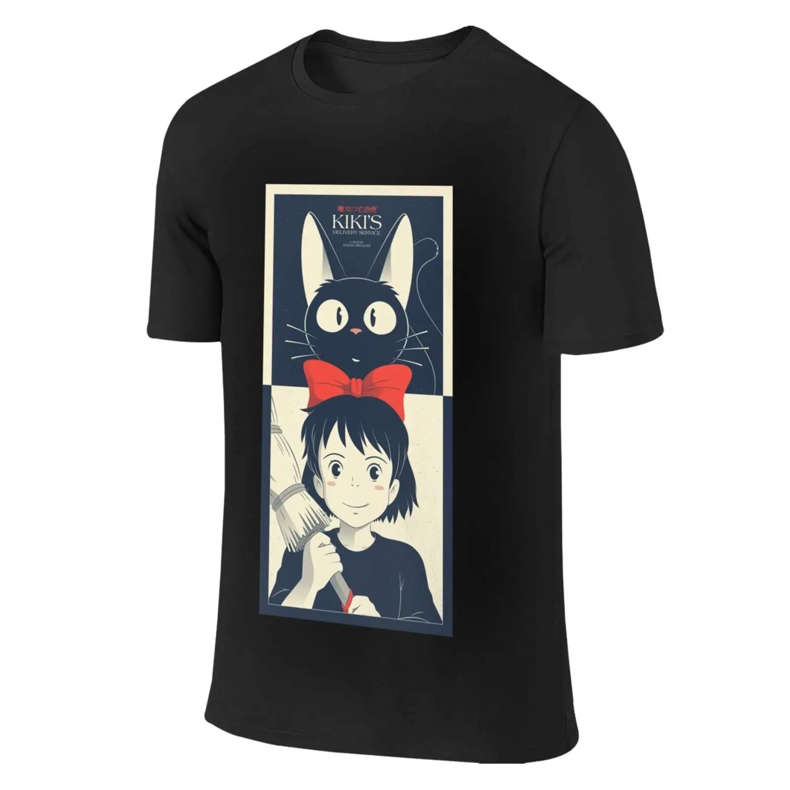 T-shirt da uomo, Cute Kiki cat Delivery Service magliette a maniche corte sport ragazzi girocollo Tees vestiti grafica nera Y2K