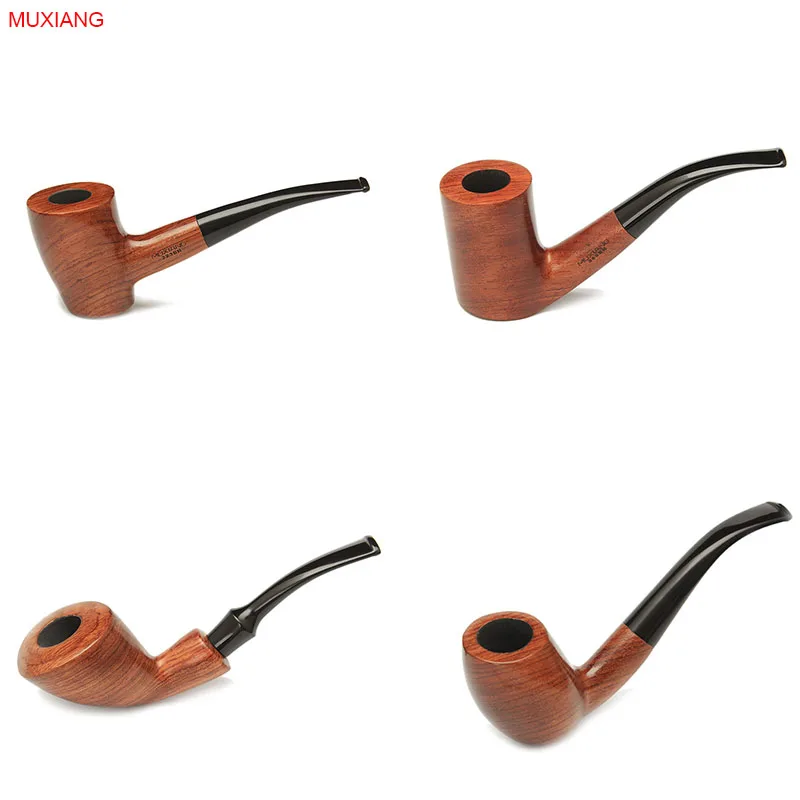 

MUXIANG 16 Types Free 10 Smoking Pipe Tools Bent Kevazingo Wood Tobacco Pipe Handmade Cigarettes Pipe For Smoking Dad's Gift