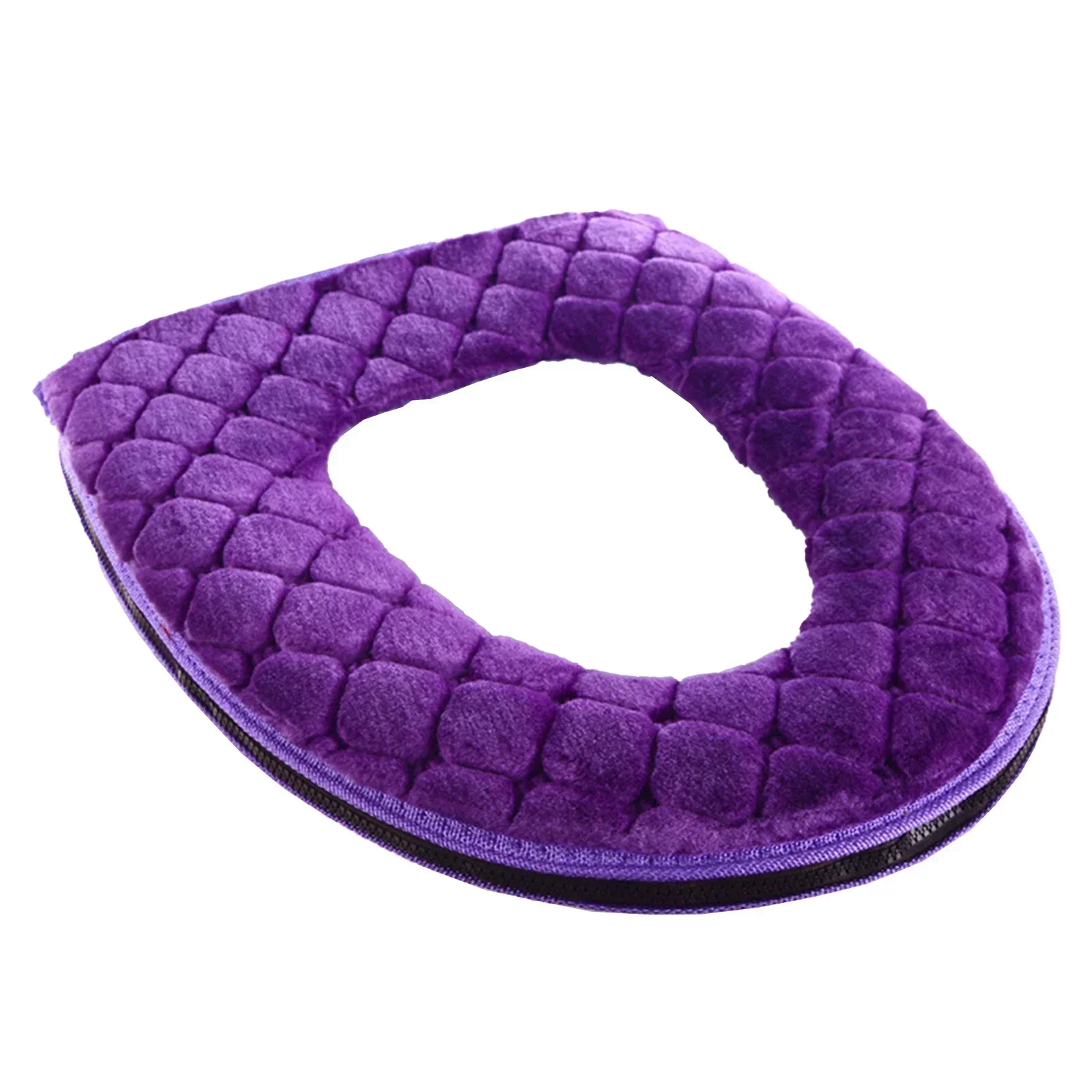 Winter Warm Toilet Seat Cover Mat Bathroom Toilet Pad Cushion Soft Washable Protective Cover Zippered Bathroom Toilet Mat