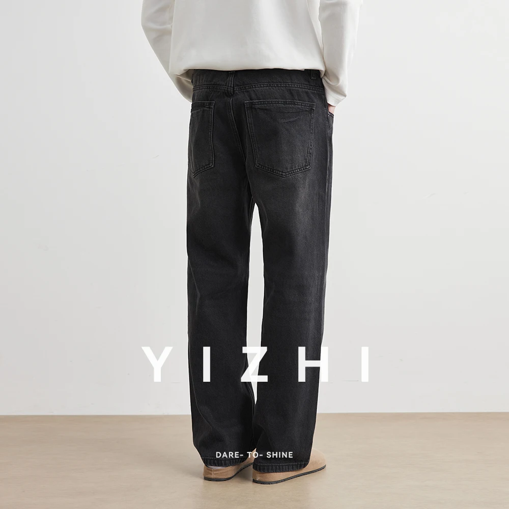 Male Classic America Hip Hop Rap Jeans Wide Leg Youth Popular Jeans Men Straight Leg Retro Loose Trousers Oversized Denim Pants