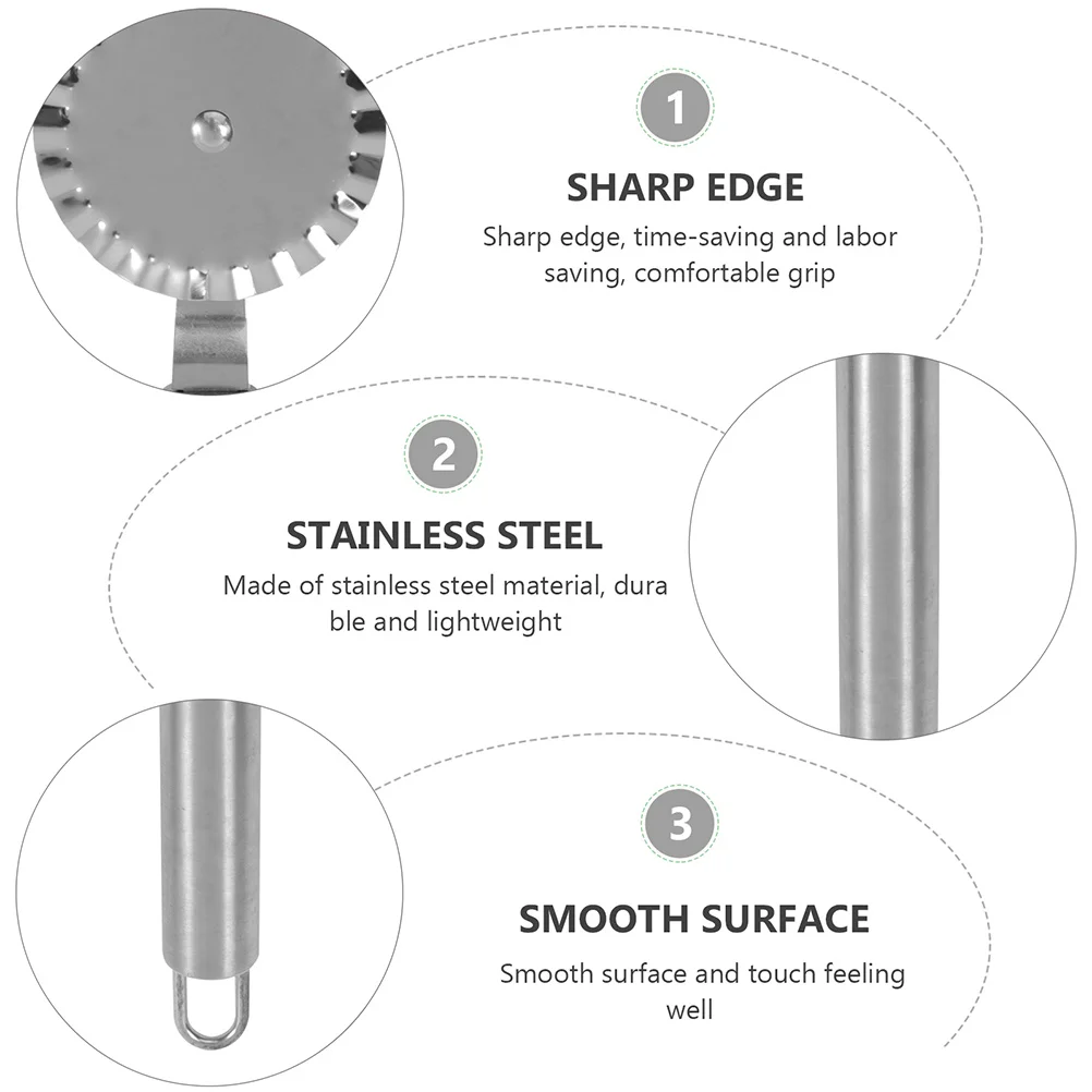 

2Pcs Pizza 430 Stainless Steel Kitchen Slicer Bread Tool Lemon Shape Roller Comfortable H Fashionable Cake