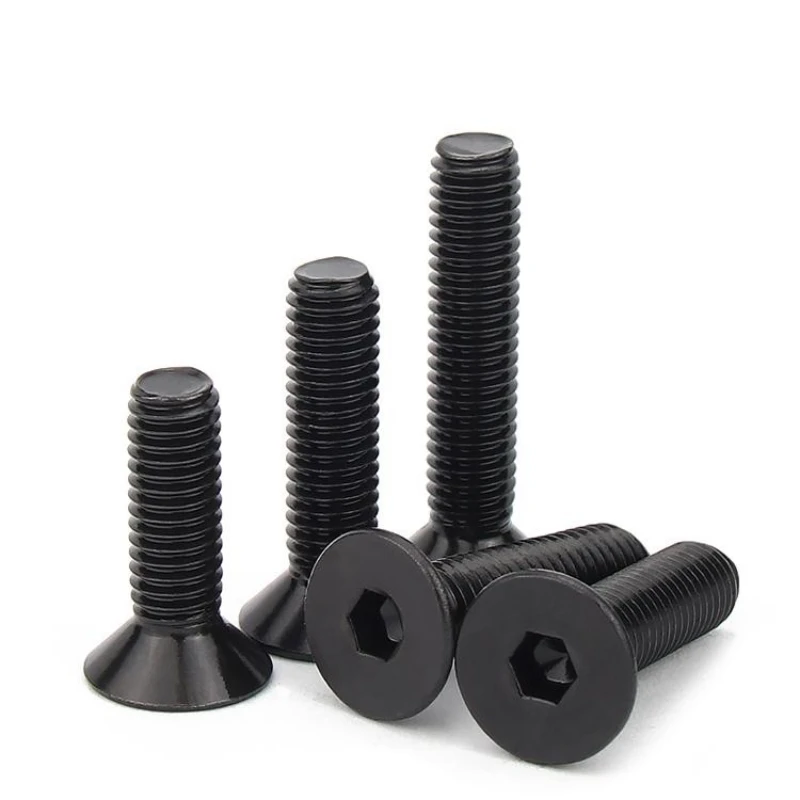 WZHUIDA Black Hexagon Hex Socket Countersunk Flat Head Screw M2 M2.5 M3 M4 M5 M6 M8 M10 Allen Bolts DIN7991 Stainless Steel