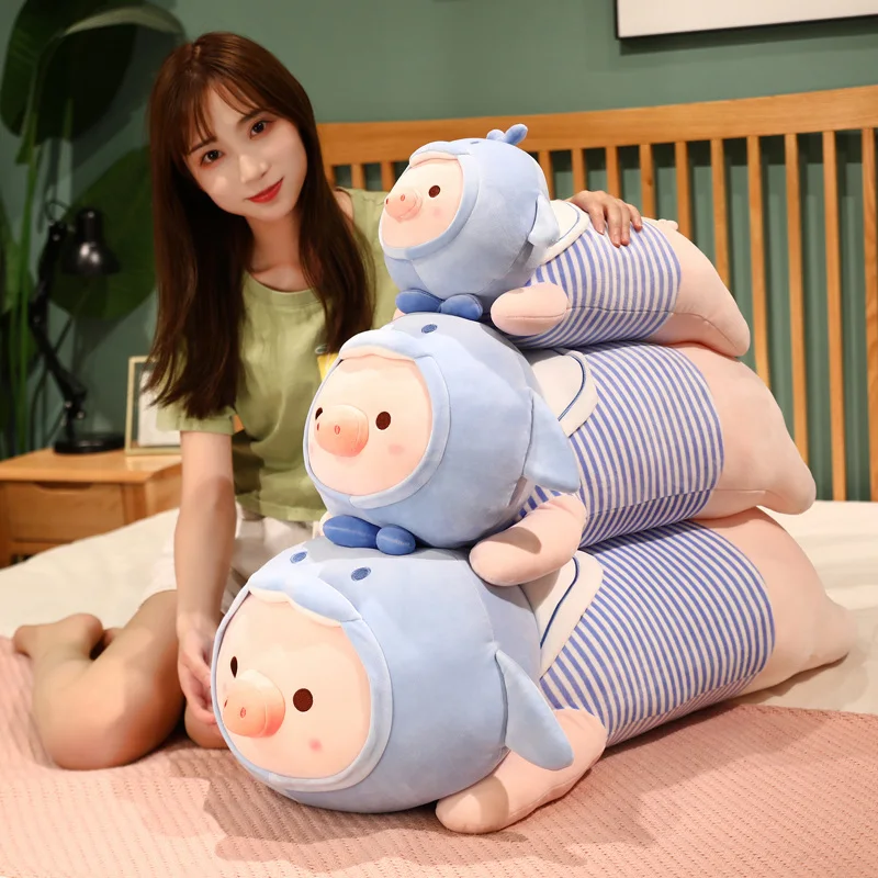 

50/70cm Cute Dolphin Pig Plush Pillow Stuffed Animals Cartoon Piggy Plushies Dolls Soft Kids Toys for Girls Kawaii Room Decor