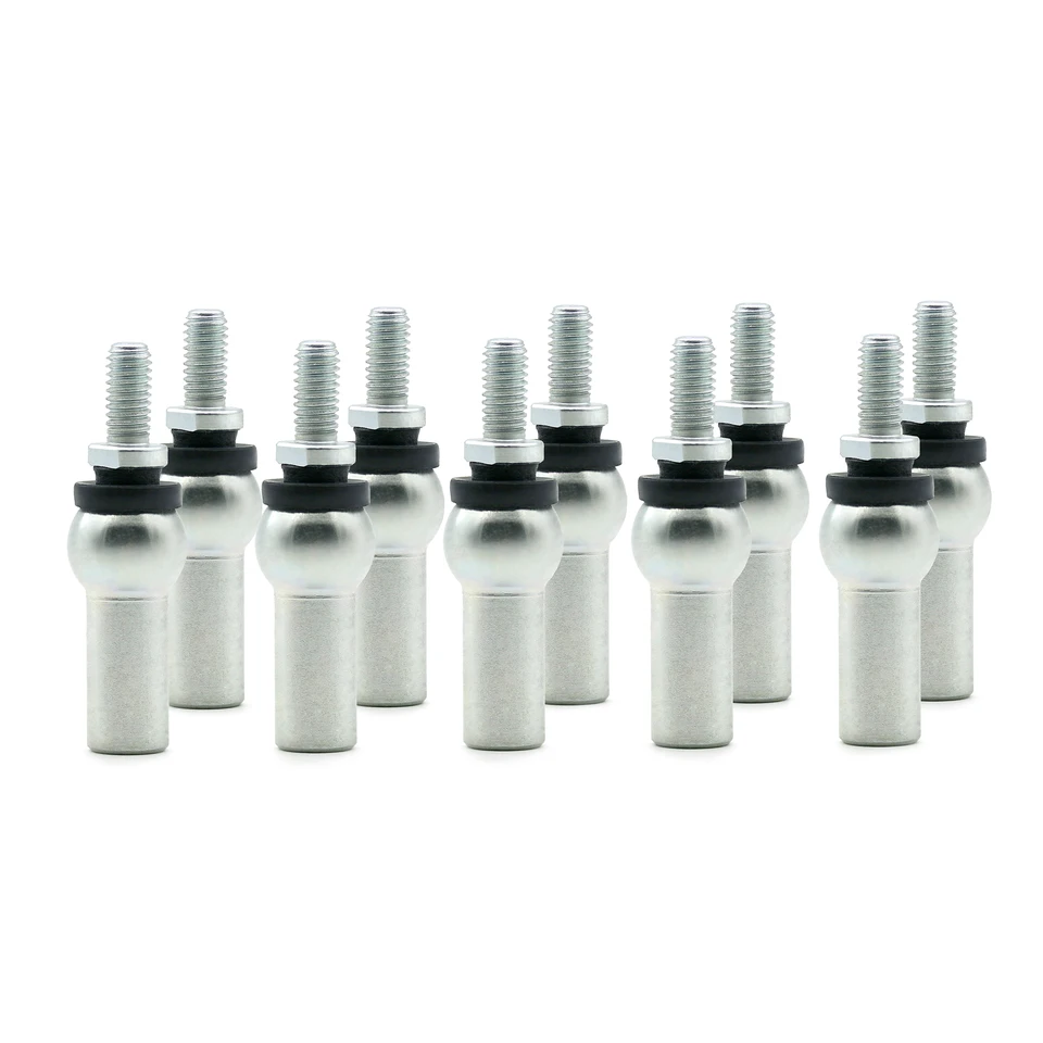 10PCS M6x1.0 Axial Ball Socket Joints Carbon Steel Zinc Plated