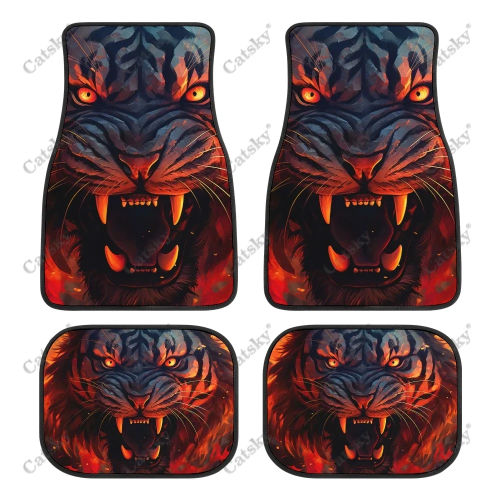

Tiger Animal 4PCS Car Floor Mats Patterns Suitable for Most Cars Auto Interior Accessories Non-slip Protective Floor Mats