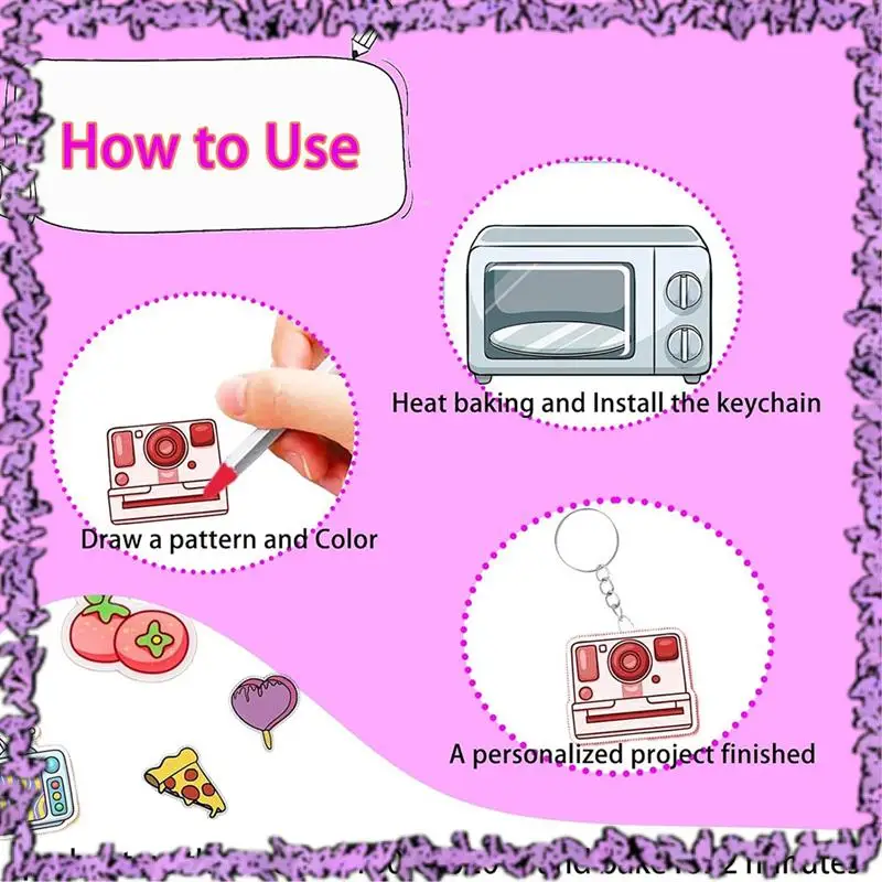 SCLL-160Pcs Shrink Plastic Sheets Kit,7.9 X 5.7 Inch Shrink Paper Sheets And Keychains Making Accessories For Kids DIY Craft