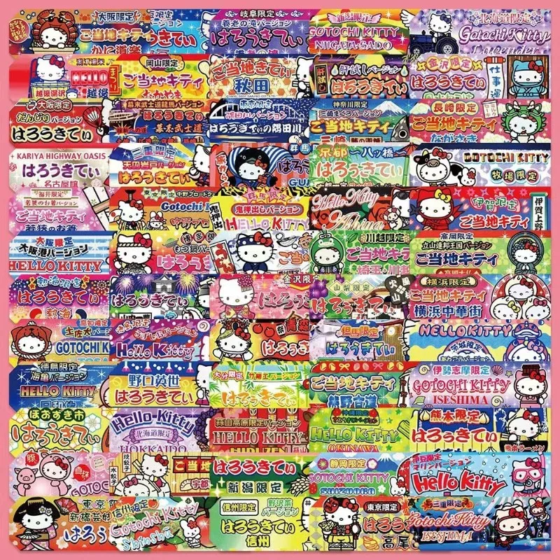 

60pcs Cute Hello Kitty Stickers Cartoon Anime Decoration Skateboard Notebook Toys Travel Box Student Girl Gift Wholesale