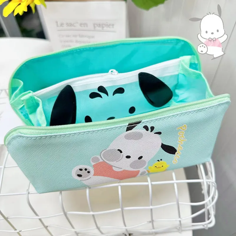 Imagem -04 - Sanrio Cute Large Capacidade Pencil Case Olá Kitty Cinnamoroll Kuromi Melody Pen Bolsa Papelaria para Crianças Material Escolar