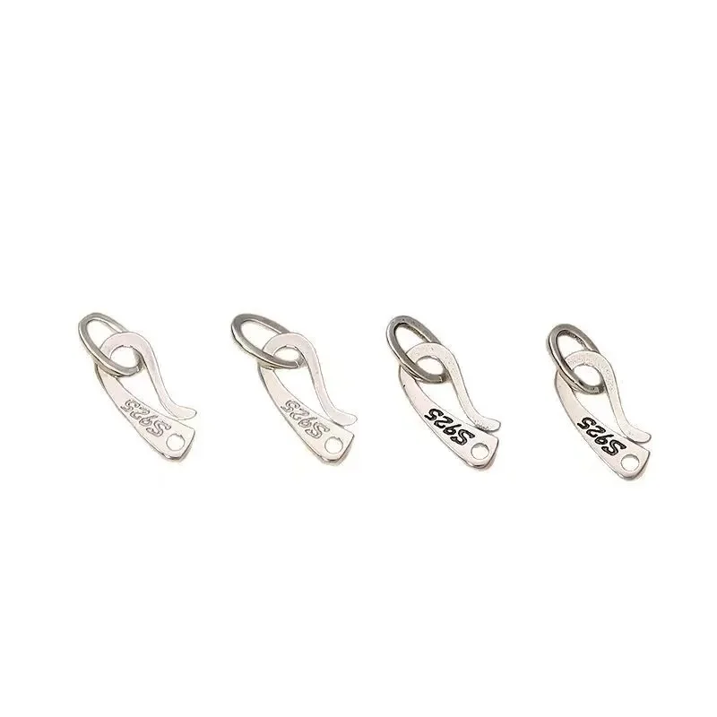 Handmade 100% 925 Silver Clasp and Hook DIY Bracelet Class Hook Sterling Silver Jewelry Findings Clasp and hook - view 6