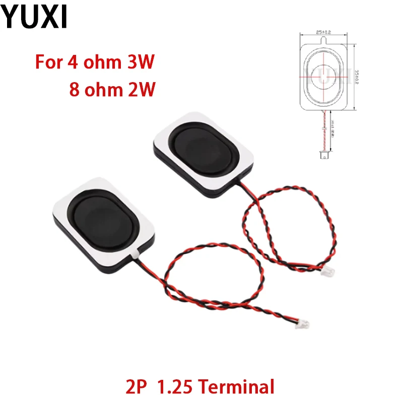 YUXI 1PCS 4 Ohm 3w 8 Ohm 2W Speaker Square Small For Cavity Notebook Computer 3525/2535 Ultra-thin Box Speaker