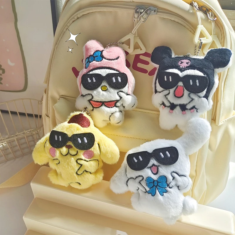 Kawaii Sanrio Pingente De Pelúcia, Olá Kitty, Kuromi, Melodia, Cinnamoroll, Boneca De Pelúcia, Chaveiro, Chaveiro, Mochila, Decoração Saco