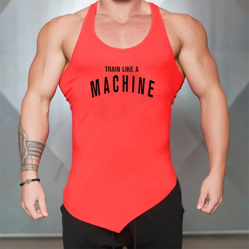 

2023 Hot Sale Gym Fitness Sleeveless Sport Tank Tops Summer Breathable Sweatproof Cotton Vest Man Fashion Irregular Hem T-Shirt