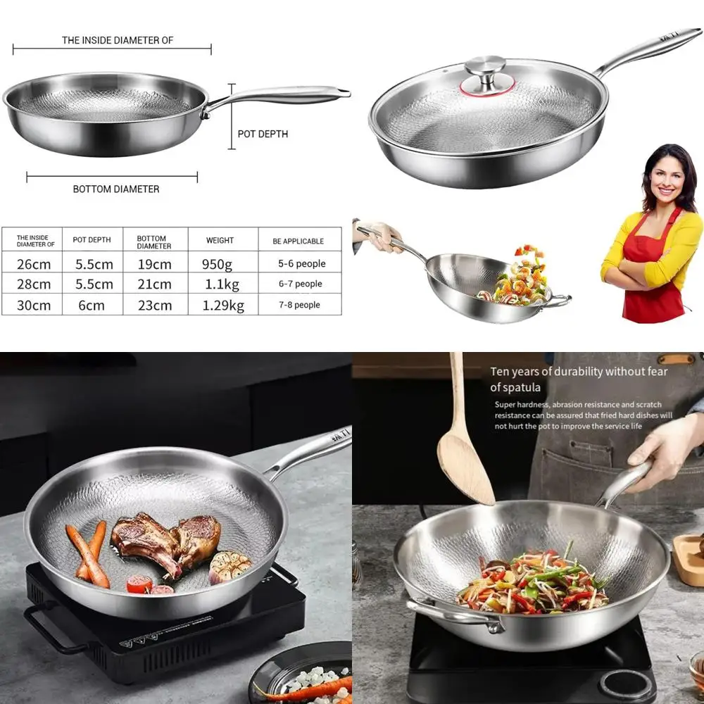 

Титановая посуда с антипригарным покрытием и крышкой — прочная, устойчивая к царапинам, сковорода для сохранения питательных веществ для здорового приготовления пищи