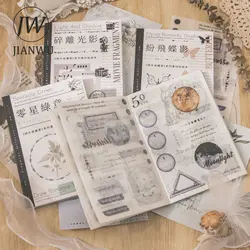 JIANWU 40 Sheets Fragment Collector Series Vintage Washi Material Sticker Book Creative DIY Scrapbook Collage Decor Stationery