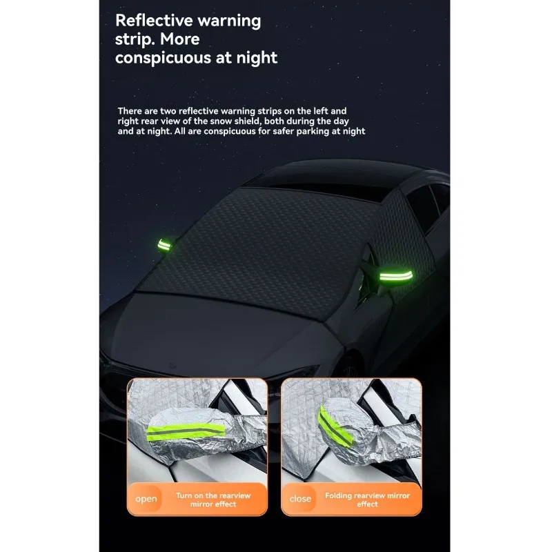 

Universal Front Windshield Anti-Frost Shield Thickened Car Snow Cover Waterproof Fabric For Winter