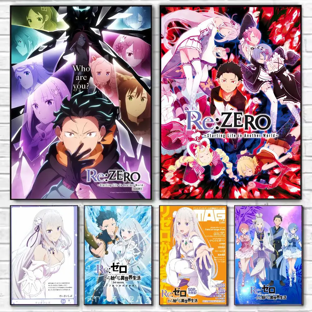 Anime ReZERO -Starting Life in Another World Poster HD Art Decorative Wall Art Waterproof Home Décor Gift