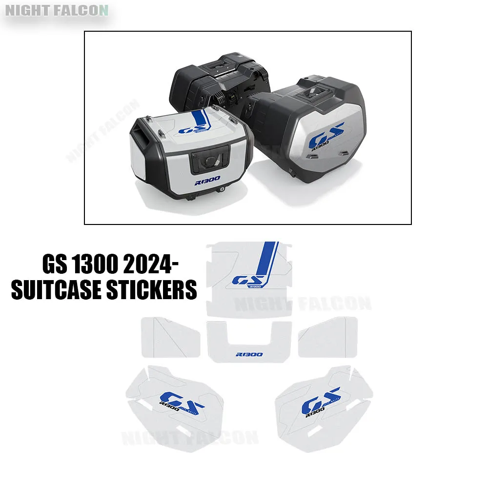 R1300GS Suitcase Stickers Protection Kit Decals for BMW R 1300 GS Trophy Triple Black Option 719 Light White 2024