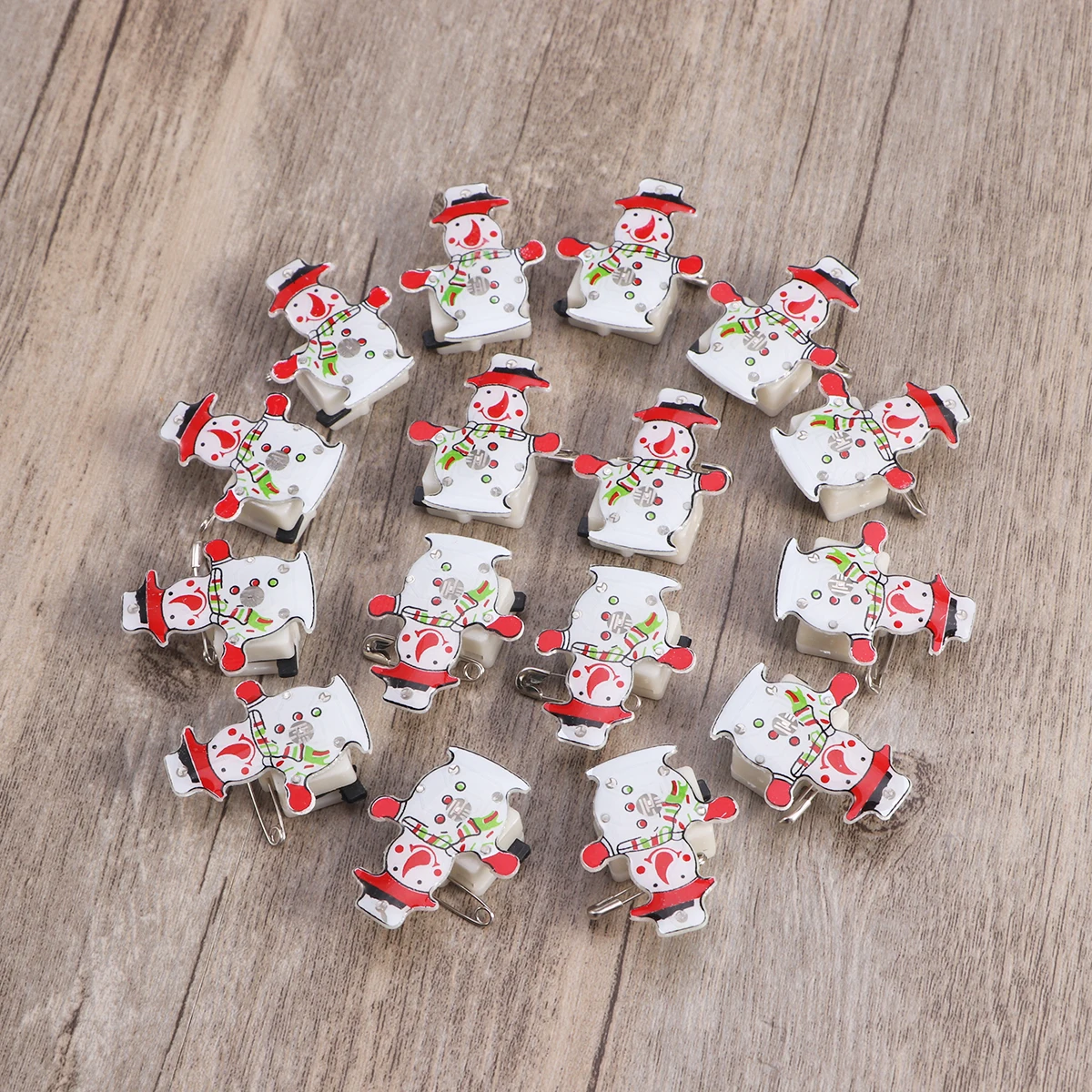 

25pcs Christmas Pin Brooch For Christmas Decorations Snowman Badge Great Gift Reusable Cartoon Batteries Included