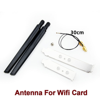 External Antenna Set 6DBi RP-SMA With MHF4 Extension Cable 2.4GHz 5GHz Dual Band For M.2 WiFi Card
