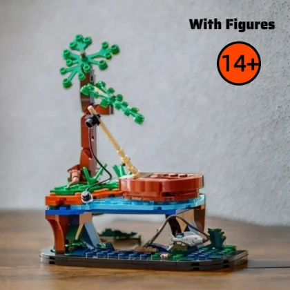 Serie MINISO ICON El Señor de los Anillos Smeagol y Django adornos de montaje creativos juguete de bloques de construcción regalos de navidad