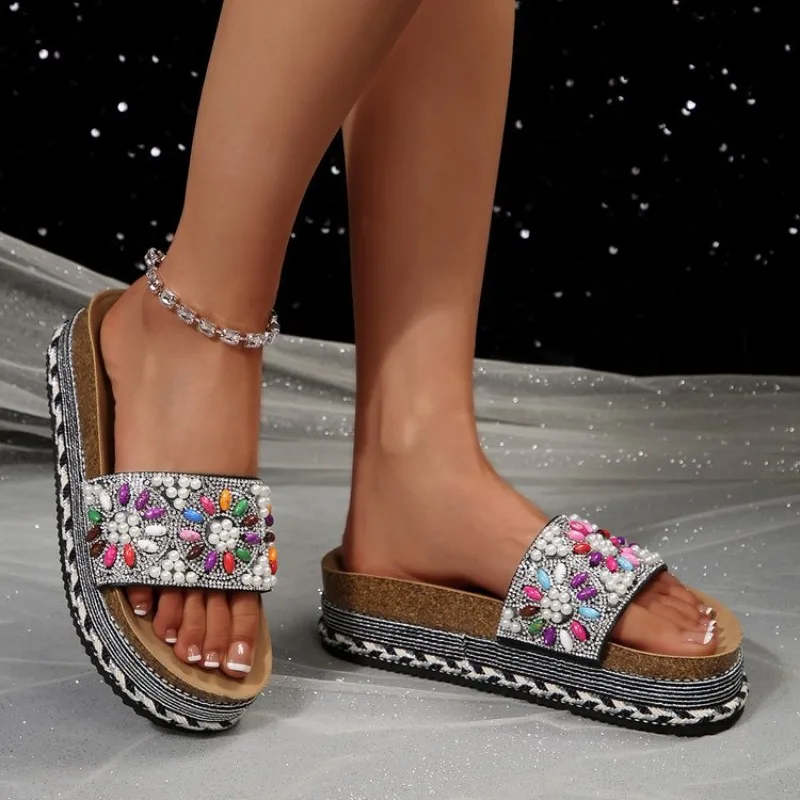 Bohemian Style Sandals Women Dressy Summer Beach Essentials - Flip Flops  Slides With Insole Womens Sandals Comfortable Footwear