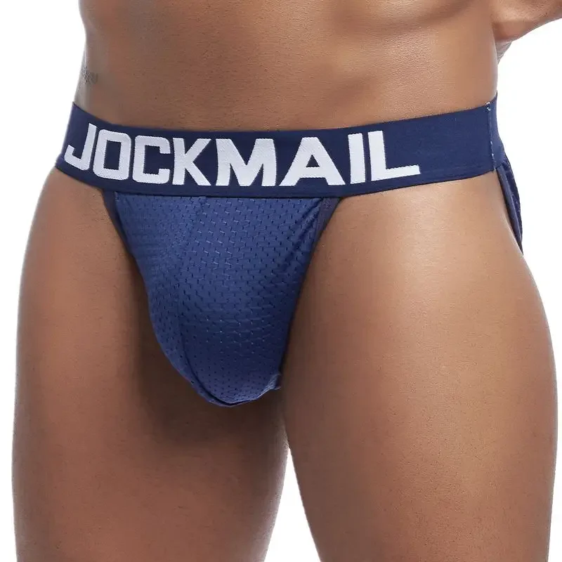 Jockmail malha sexy men underwear de seda gelo men briefs respirável cintura baixa dos homens deslizamento de náilon gay calcinha masculina