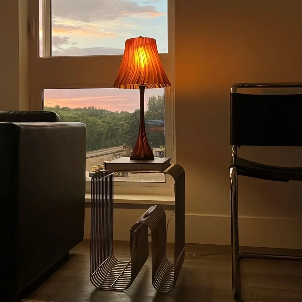 

Scandinavian Metal Coffee Side Table, Modern Minimalist Storage for Magazines and Books