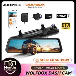 WOLFBOX G900 PRO Dash Cam 4K+2,5K Auto DVR Sprachsteuerung 5GHZ WI-FI und GPS-Videorecorder Vorder- und Rückkamera