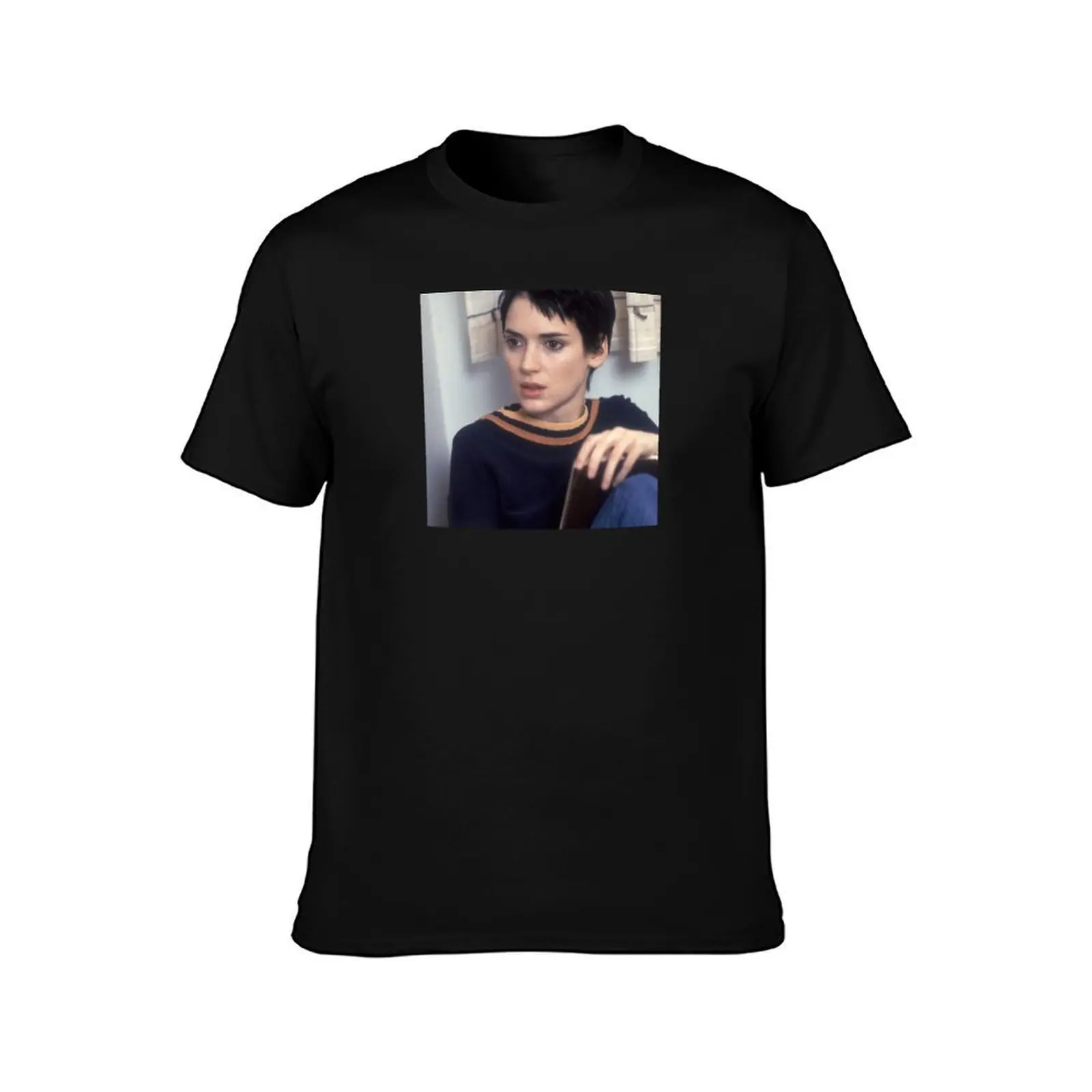 Winona Ryder T-Shirt, Summer Casual Cotton Tee, Oversized Streetwear Tops, Vintage Graphic Print, Loose Fit Short Sleeve