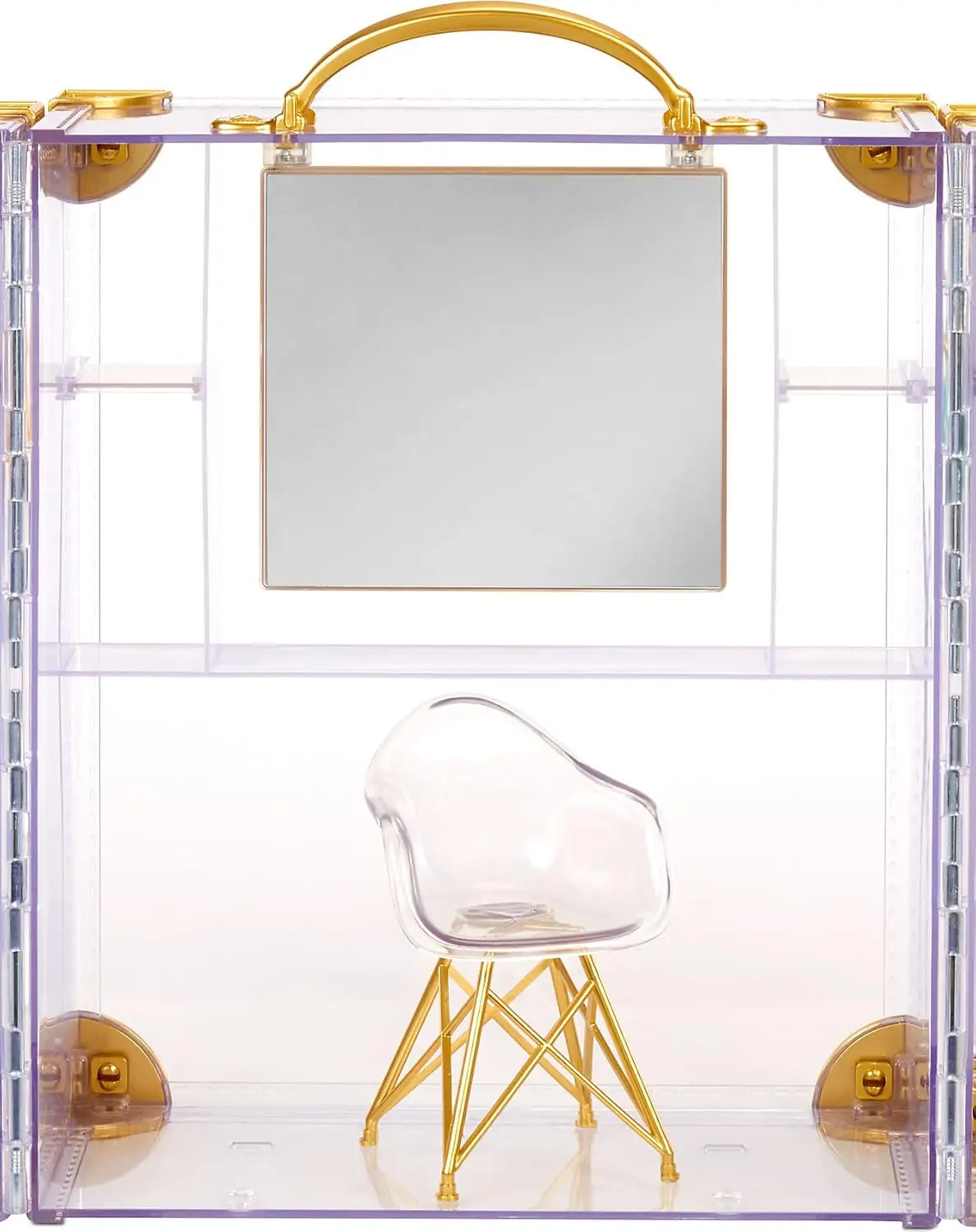 Armário de moda de luxo para mais de 400 looks. Conjunto de brinquedos acrílico transparente portátil com mais de 31 roupas e acessórios para bonecas de grife, presente para