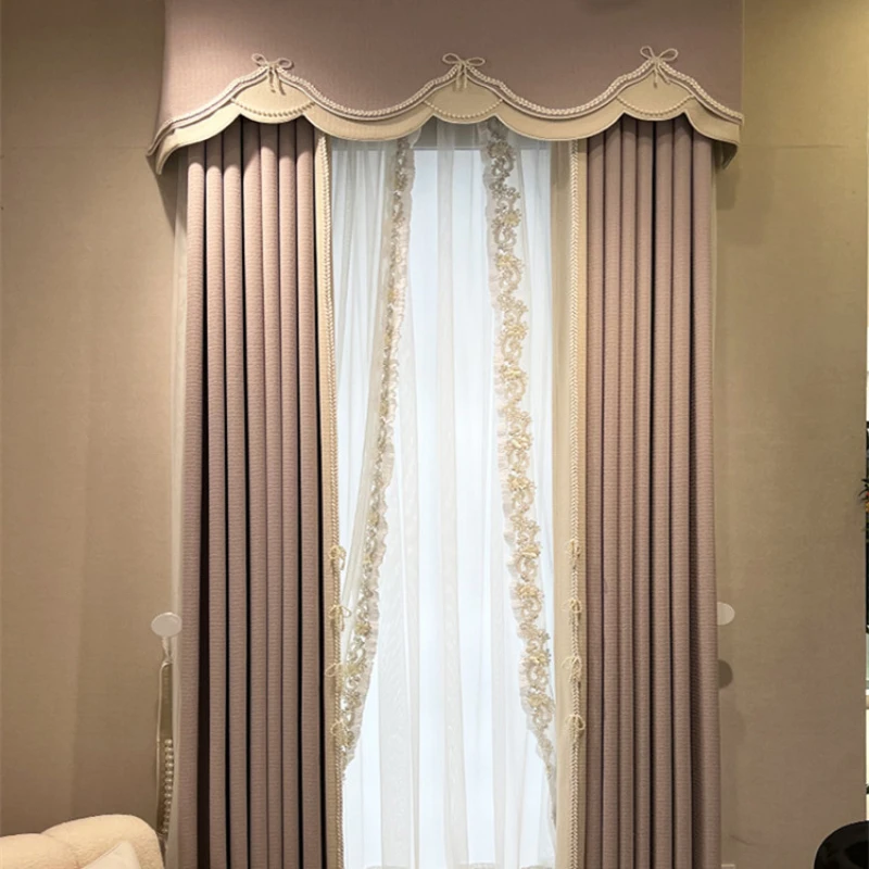 Korean Style Modern Simplicity Curtains for Living Room Bedroom Dining Room Daughter's Room Purple Thick Relief Shading Curtain