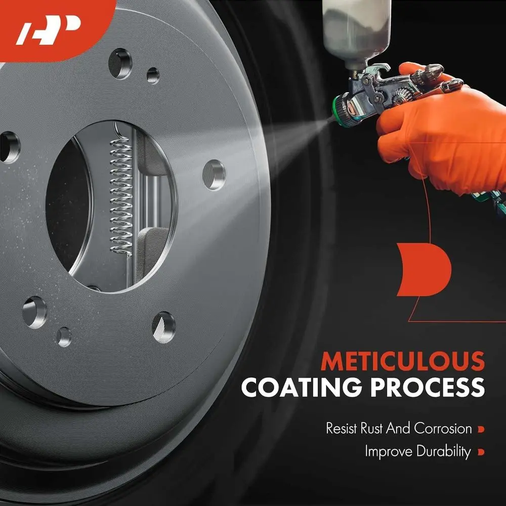 A-Premium 11.72 inch (297.8mm) Rear Brake Drums + Ceramic Shoes Set Compatible with Select Chevrolet Models - Cruze 2011-2015, C