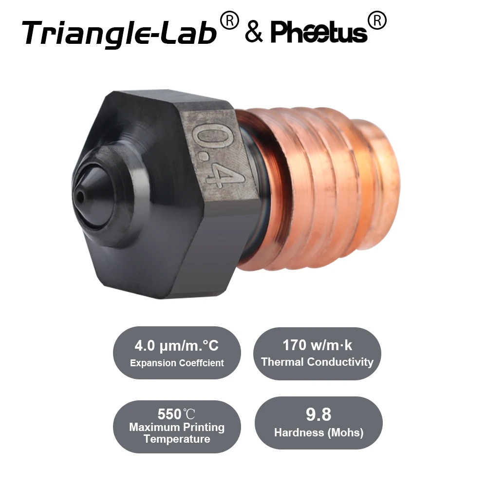 Trianglelab Phaetus Silicon Carbide V6 Nozzle Durable Reduce Stick For 3D Printer accessories Nozzles M6 Prusa Voron VzBoT Hoten