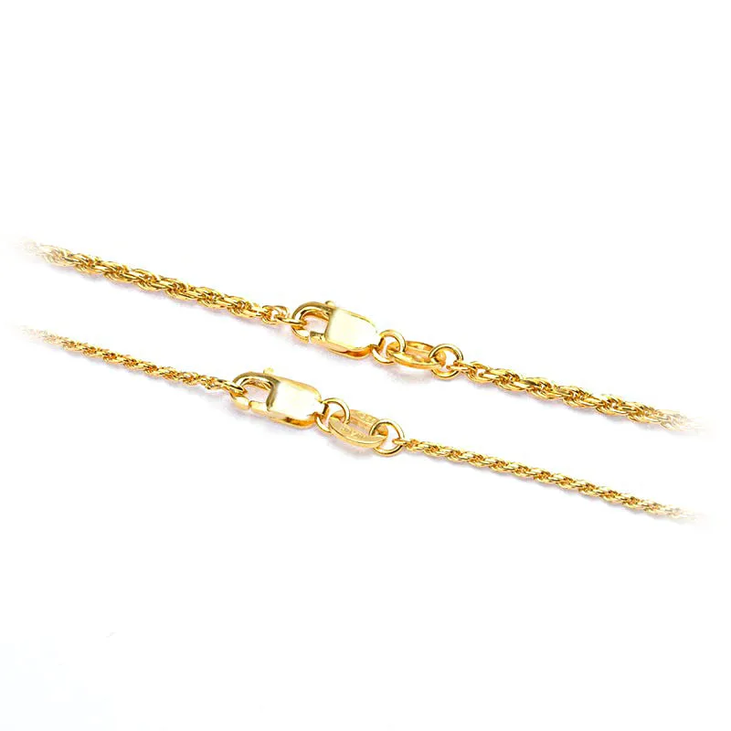 S925 Sterling Silver Twisted Rope Chain 1.0/1.5mm Thick Women Necklace Matching Chain