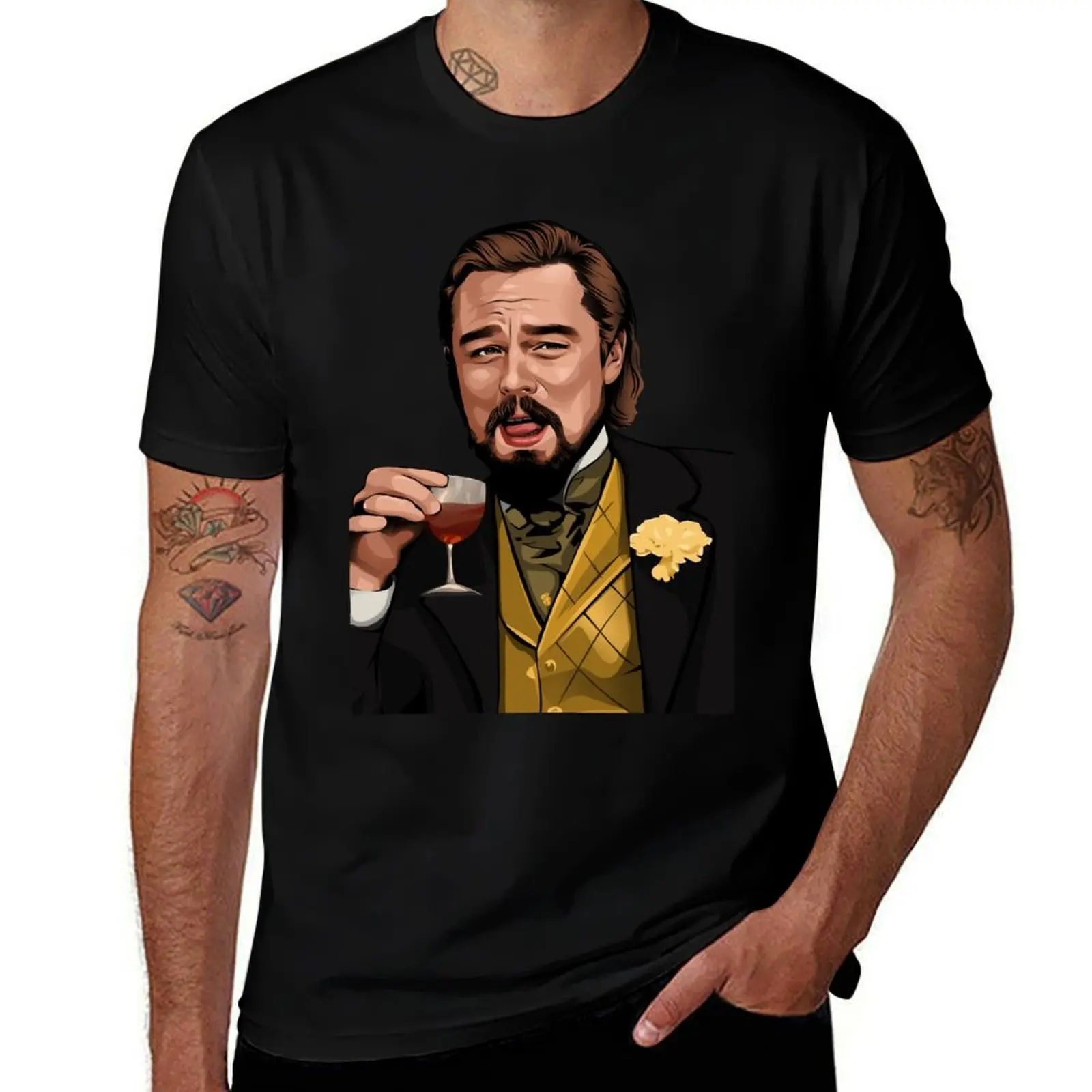 

Laughing Leo Iconic Meme From Django Unchained T-Shirt t shirts cotton 100% T-Shirt